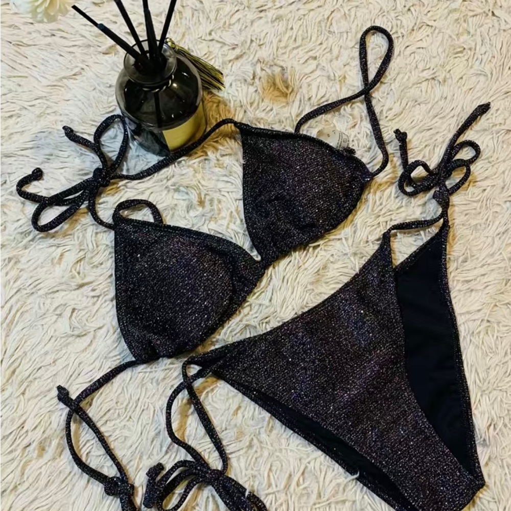 Black&Glitter 2 piece Bikini